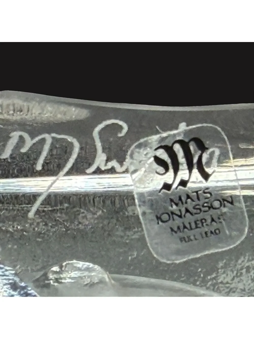 Mats Jonasson Maleras Sweden Crystal Dolphins Sculpture Signed Art Glass 3